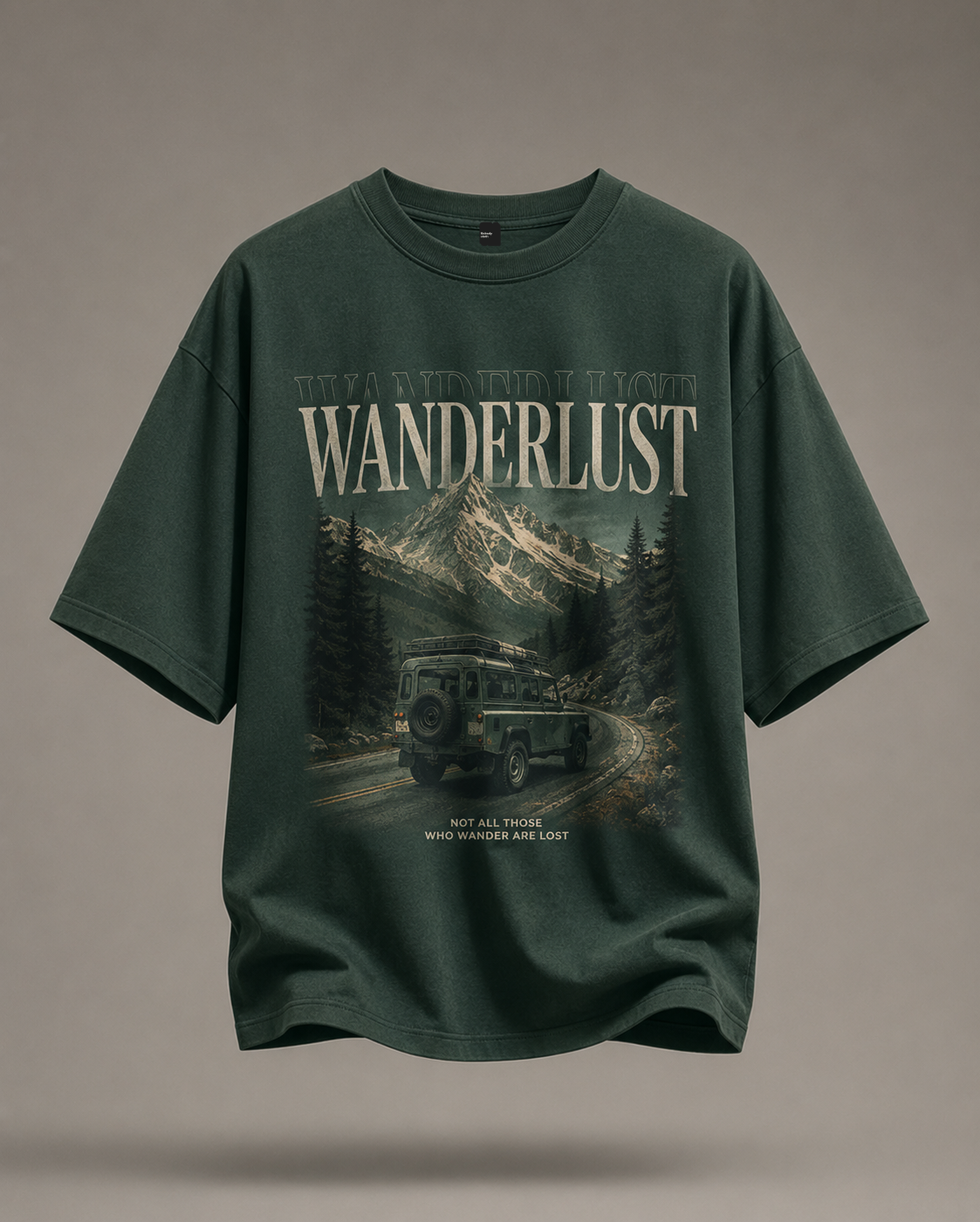 Wanderlust Oversized Tee – Forest Green