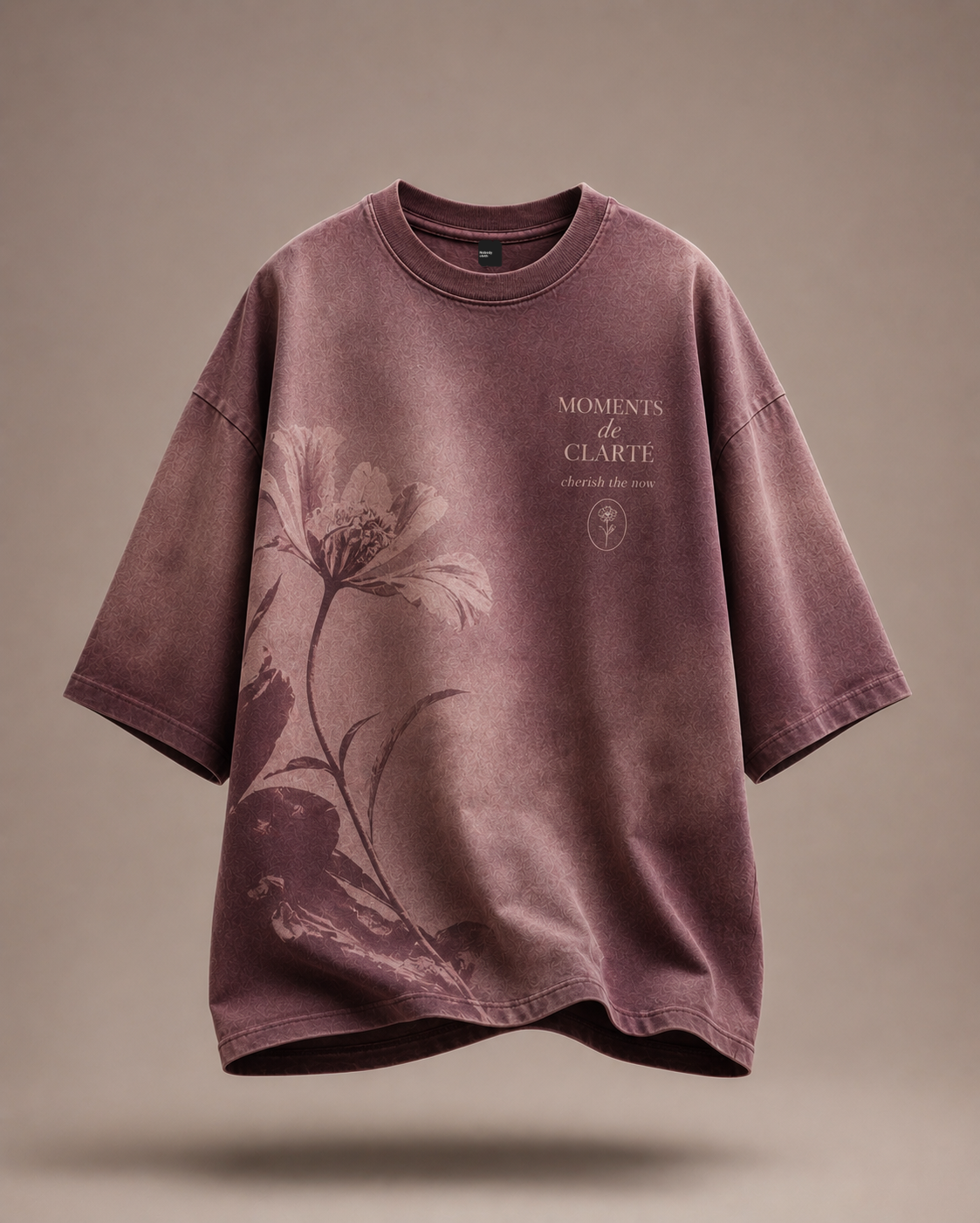 Moments de Clarté Oversized Tee – Vintage Mauve