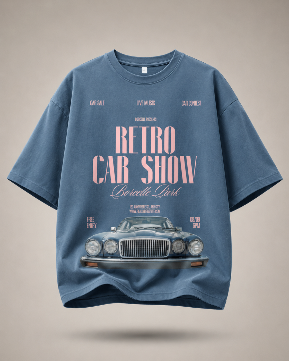 Retro Car Show Oversized Tee