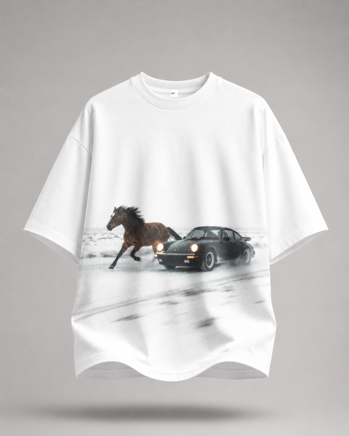 Pure White Midnight Run Oversized Tee
