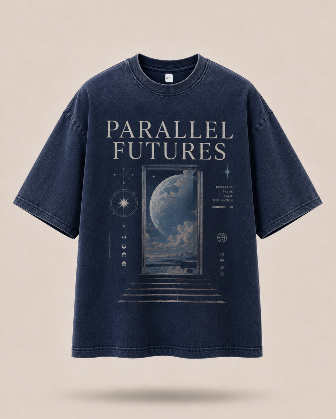 Parallel Futures Oversized Tee - Navy Blue