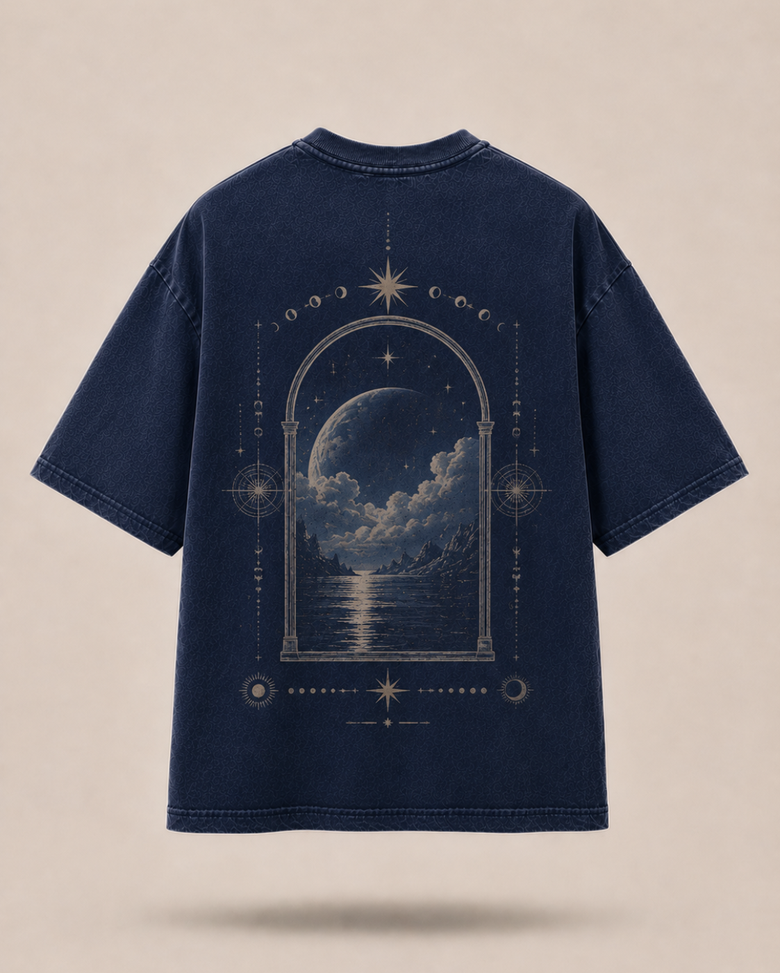 Parallel Futures Oversized Tee - Navy Blue