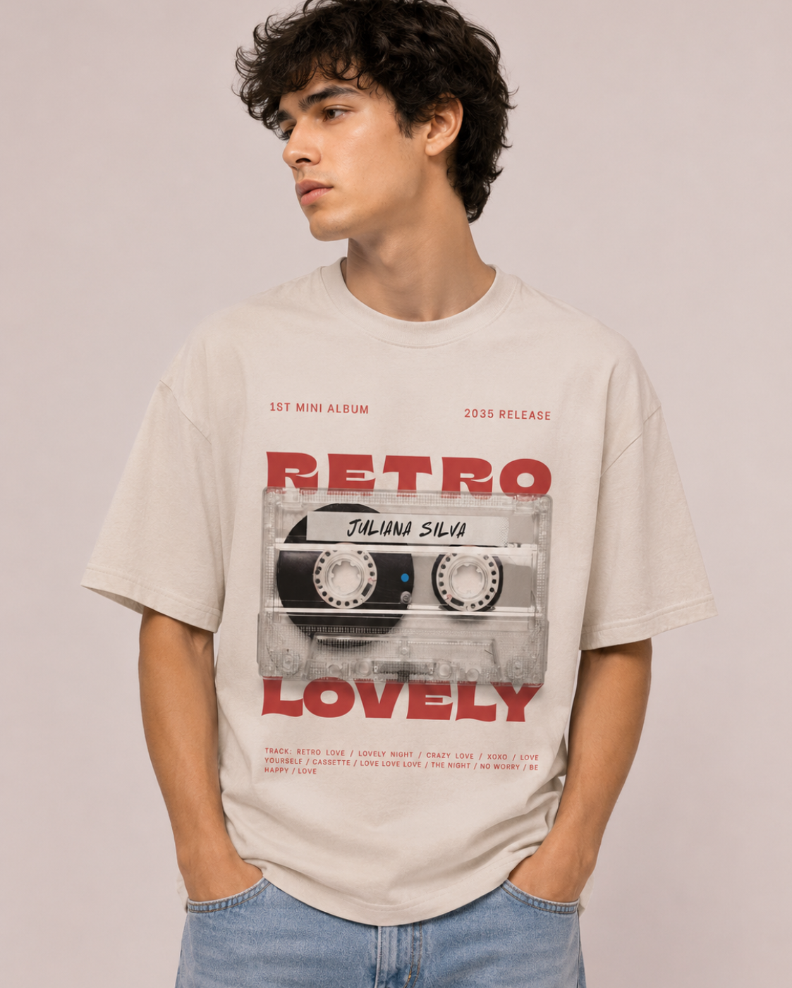 Retro Lovely Oversized Tee