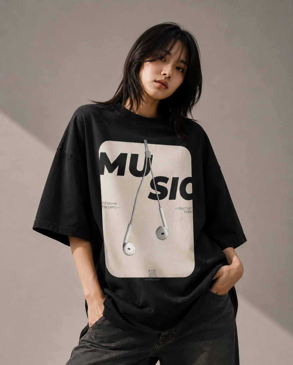 Play Music Louder Oversized Tee