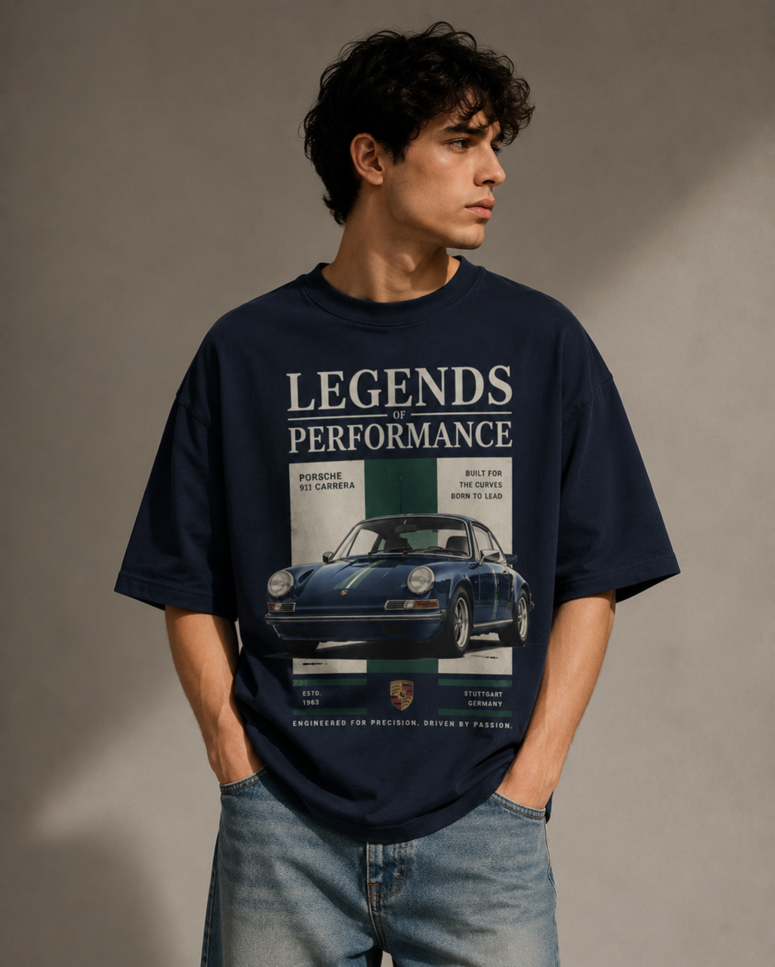 Legends of Performance Oversized Tee – Midnight Navy
