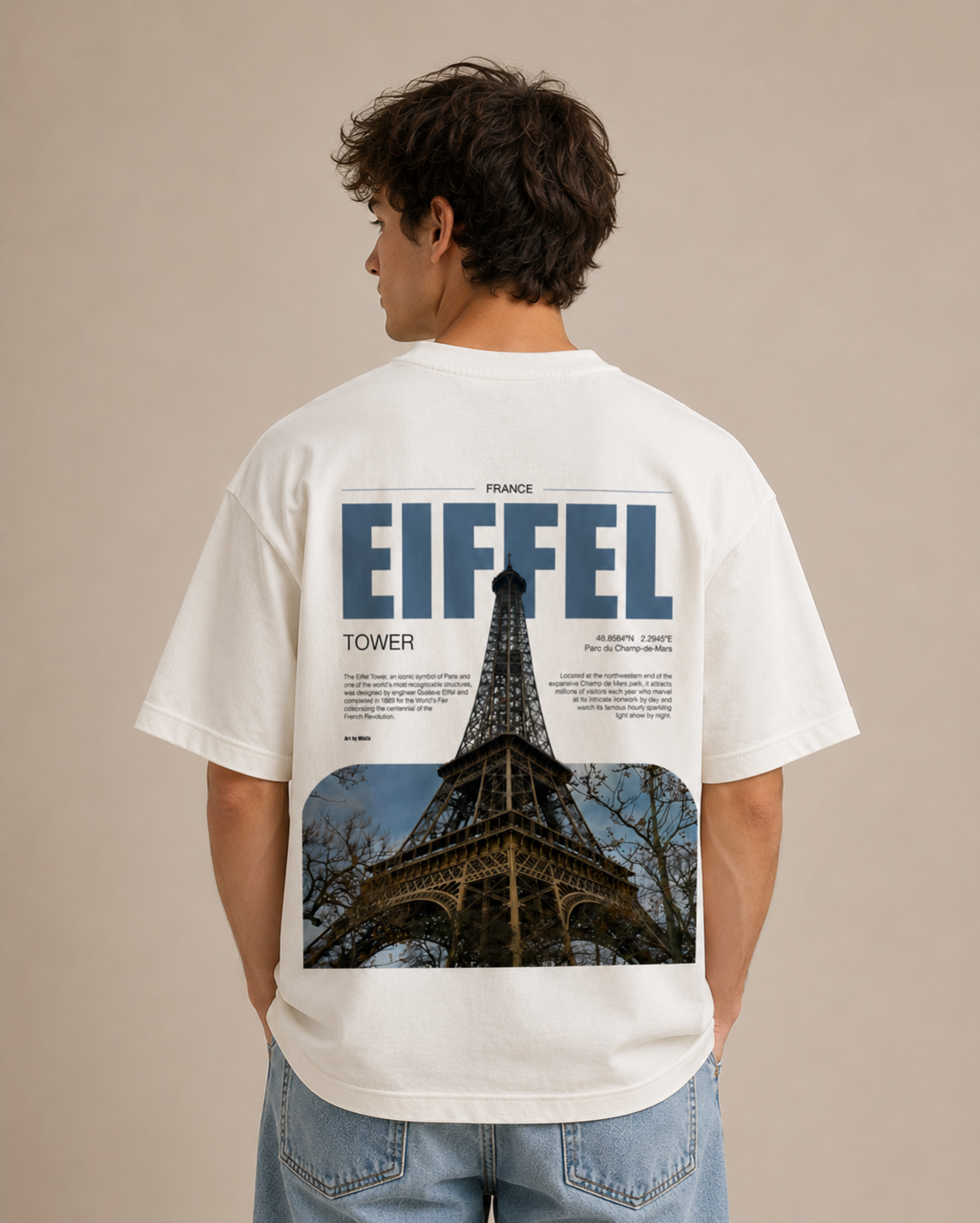 Above The Sky Eiffel Oversized Tee