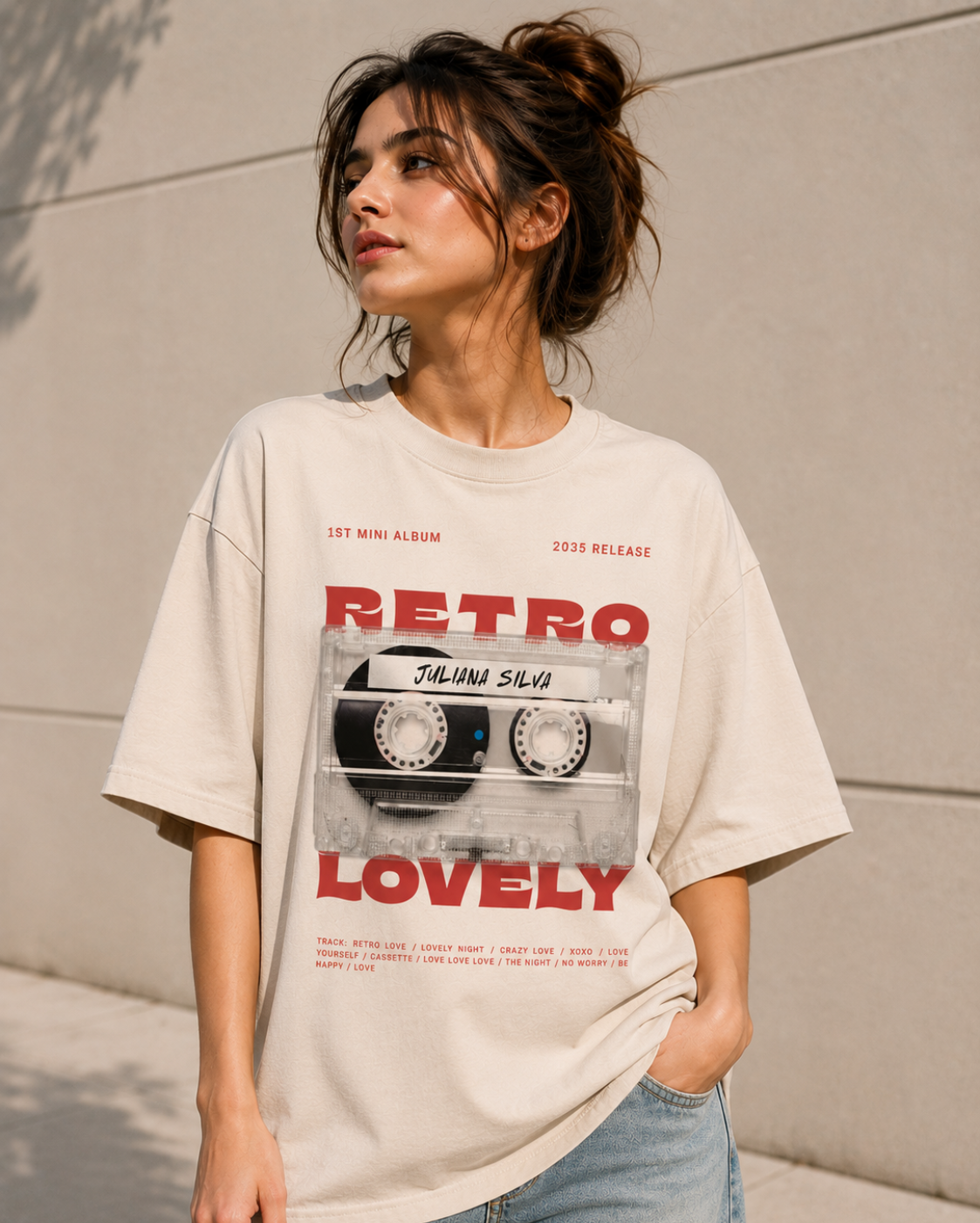 Retro Lovely Oversized Tee