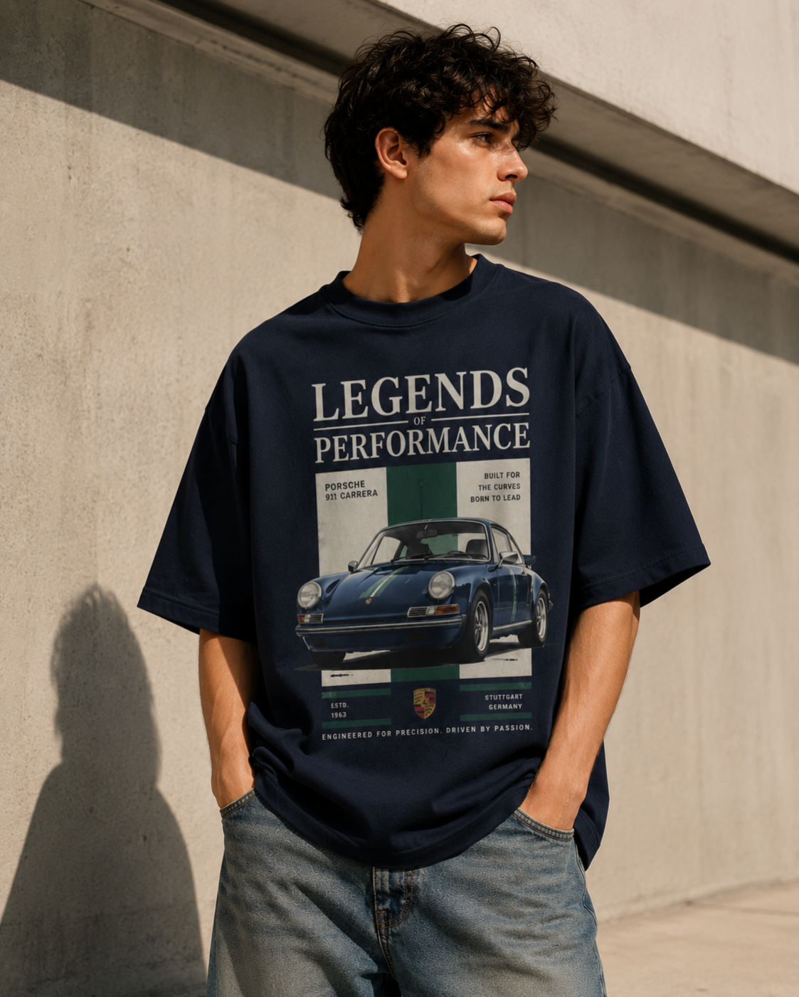 Legends of Performance Oversized Tee – Midnight Navy
