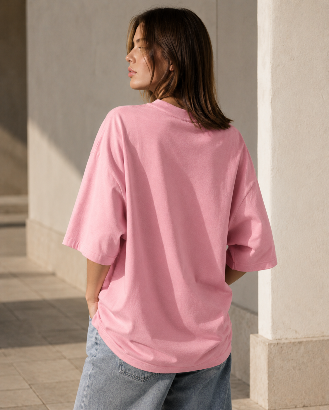 La Vie Belle Oversized Tee – Soft Blush Pink