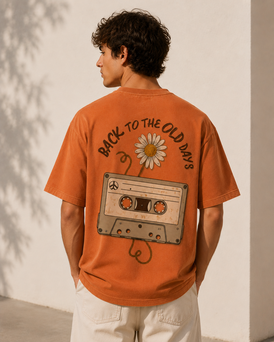 Back to the old days graphic oversized tee