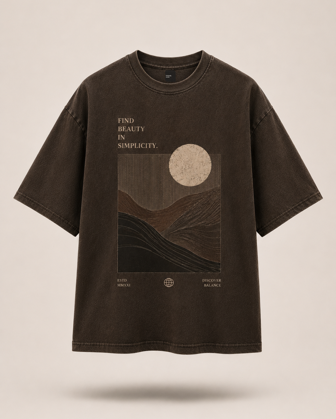 Find Beauty In Simplicity oversized tee front view