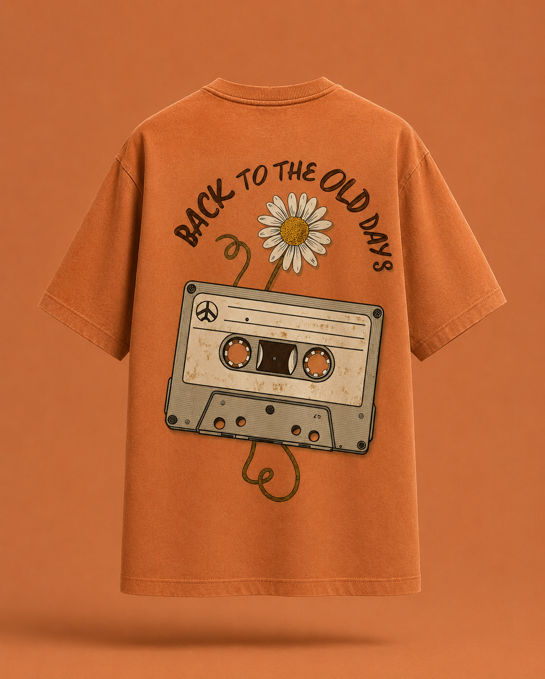 Memories Rewind oversized tee floating back mockup