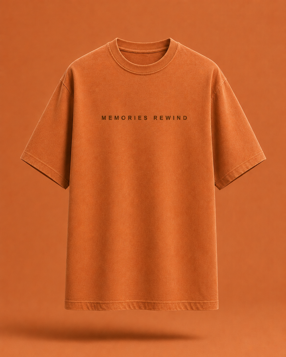 Memories Rewind oversized tee floating front mockup