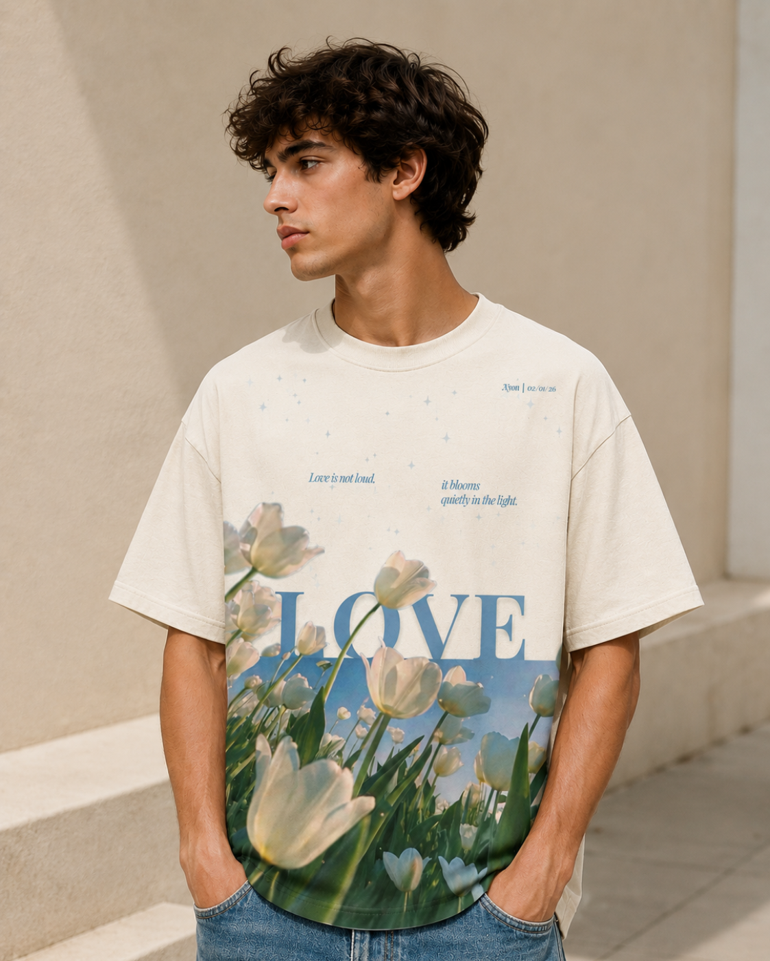 Minimal floral graphic streetwear tee