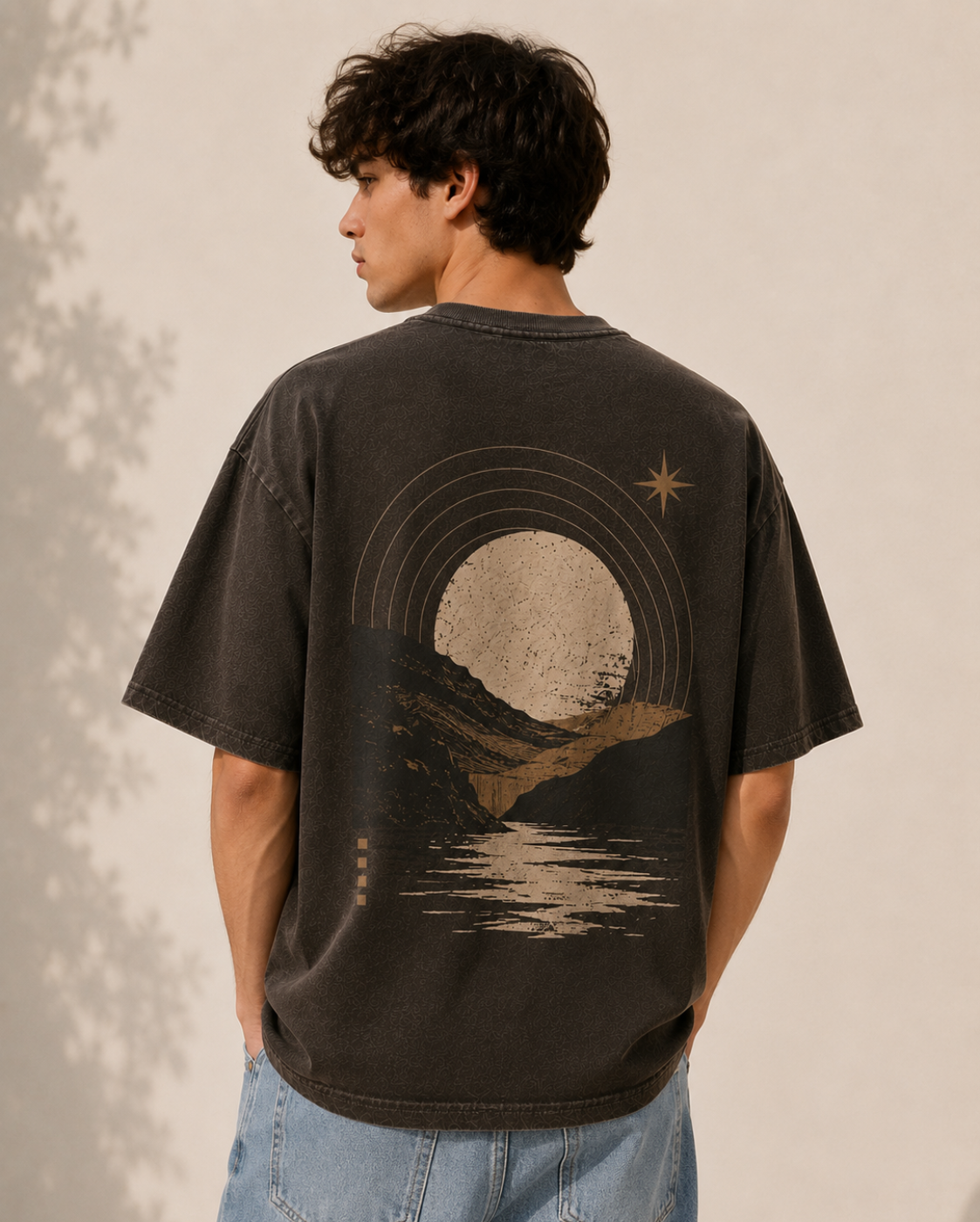 Nature inspired oversized streetwear graphic tee