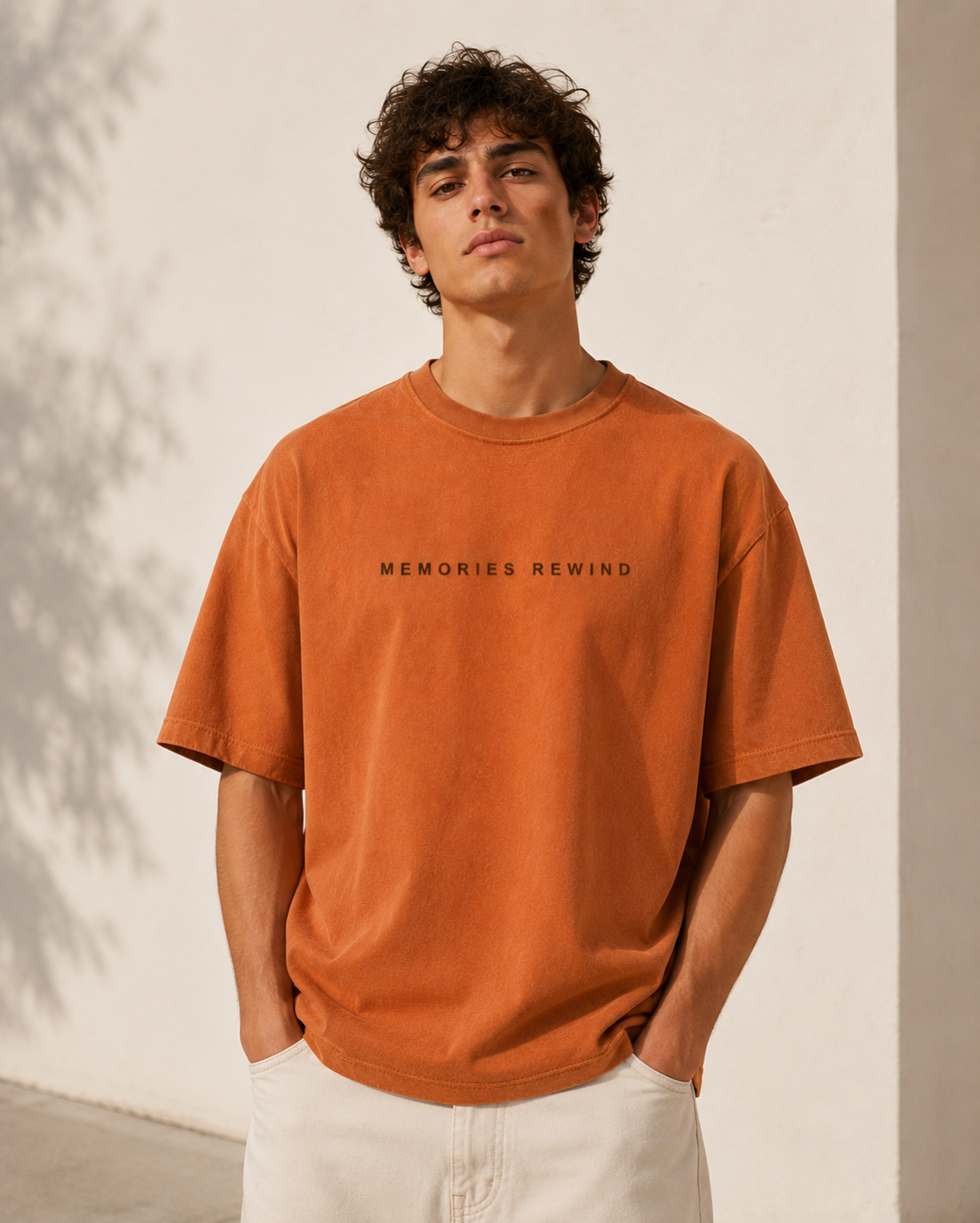 Retro aesthetic oversized tee with model