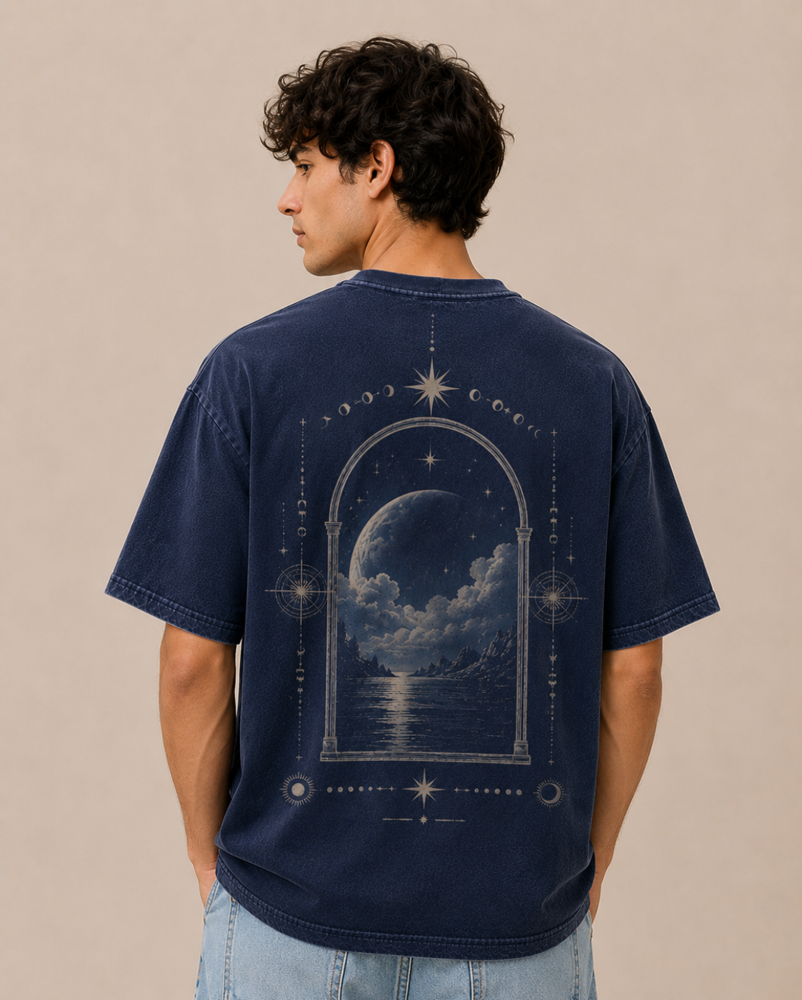 Vintage navy oversized graphic tee