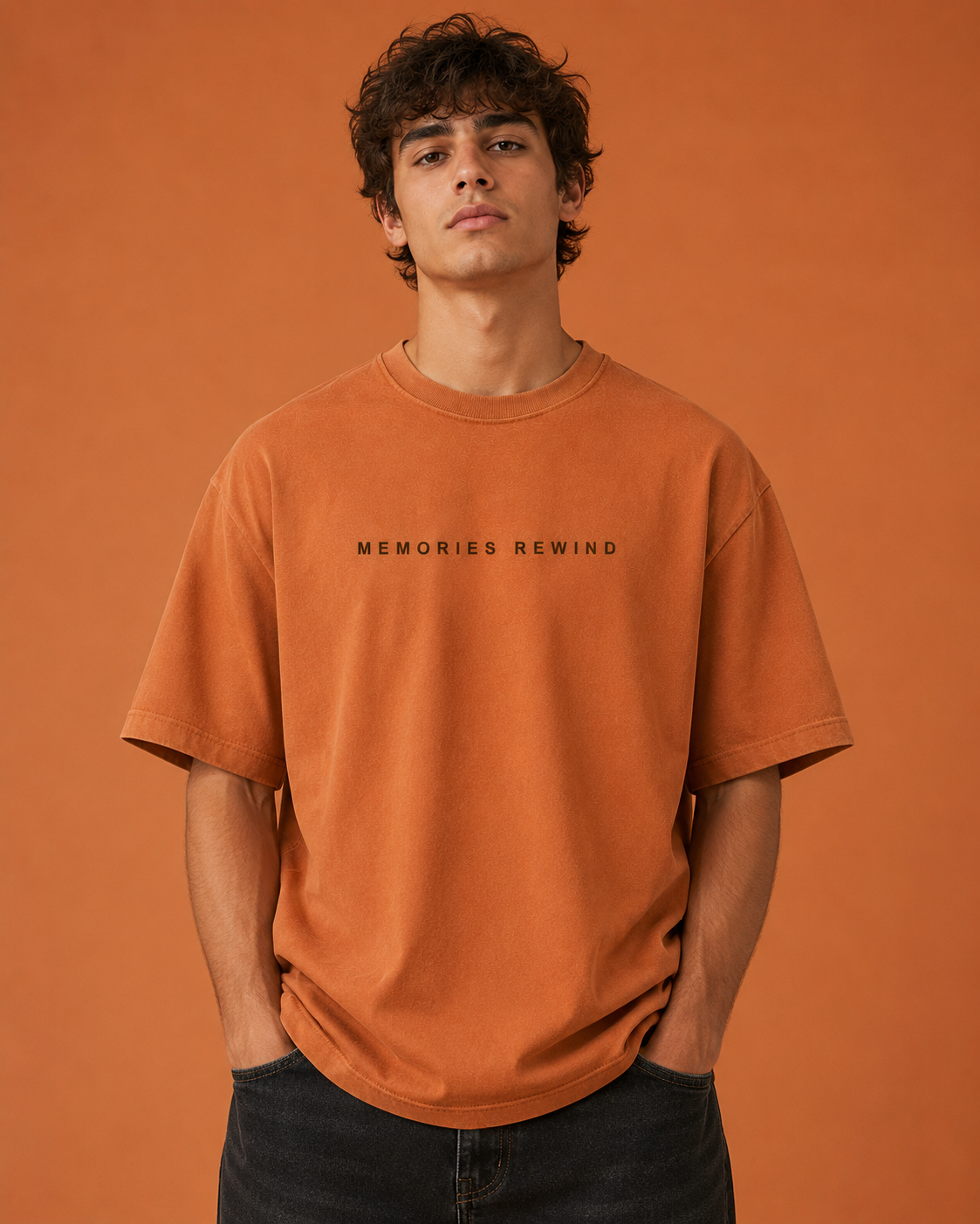 Vintage oversized streetwear t shirt front view